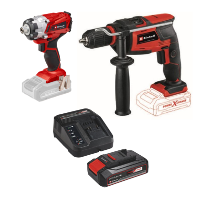 EINHELL PXC SET:TE-CI 18/1 Li-SOLO, TC-ID Li-SOLO, STARTER KIT 18V 2,5Ah